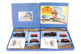 2 Hornby Dublo 3-rail electric Tank Goods train sets EDG17. Each with a BR class N2 0-6-2 tank