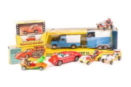 A small quantity of Corgi Toys. A Gift Set 15, Land Rover with Horse Box in blue livery with white