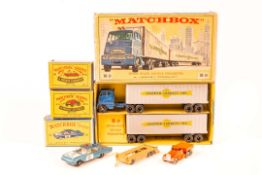 4 Matchbox Series. A Major Pack, Inter-State Double Freighter (M9). A Henrickson tractor unit in