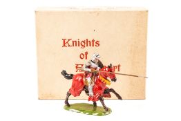 A scarce Britains Knights of Agincourt Series Knight - Knight with Lance (1661). Painted in red,