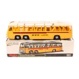 A Dinky Supertoys Bedford Vega Major Swiss Postal Bus (961). In orange with cream roof and red flash