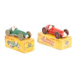 2 Dinky Toys racing cars. Cooper-Bristol (23G) in dark green, with mid green wheels, RN6. Plus an