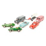 7 Corgi Toys. A RAF Land Rover with Thunderbird Guided Missile on Trolley (350 and 351). A Jaguar