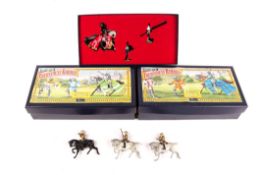 3 modern sets of Britains Tournament Knights. Foot Knights, set numbers – 08762, 08763 and 08764,