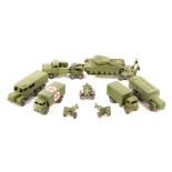 12 Dinky Military. Thornycroft Mighty Antar Tank Transporter with Centurion Tank. Ambulance,