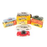 5 Dinky Toys. Jaguar Mark X (142). Jaguar XK120 Coupe (157). Rolls-Royce Phantom V (198). Rolls-