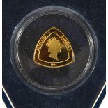 Bermuda: Gold proof triangular $30 coin 1996, (.999 fine gold, weight 15.55 gms, issued limited to