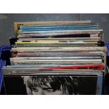 A box of approx. 82 rock & pop LPs, various artists and condition.