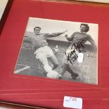 GEORGE BEST SIGNED PHOTO AND TWO OTHER FOOTBALL PRINTS K2