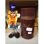 GRANTS WHISKY FLASK AND GLASS CLOWN K4
