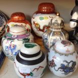 FIVE GINGER JARS AND A VASE. H20CM E4