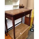 GEORGIAN MAHOGANY FOLD TOP TEA TABLE. W92CM