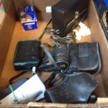 BOX OF CAMERAS AND BINOCULARS F1