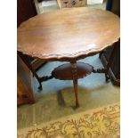 TWO TIER MAHOGANY TABLE. L80CM