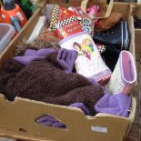 BOX INCLUDING CHILD'S WELLIES, CLOTHES