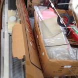BROTHER KNITTING MACHINE AND BOX OF ACCESSORIES AND PATTERNS