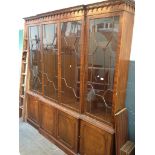 A LARGE REPRODUCTION CABINET BOOKCASE