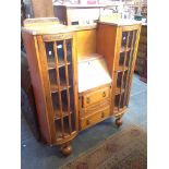 OAK BUREAU DISPLAY CABINET