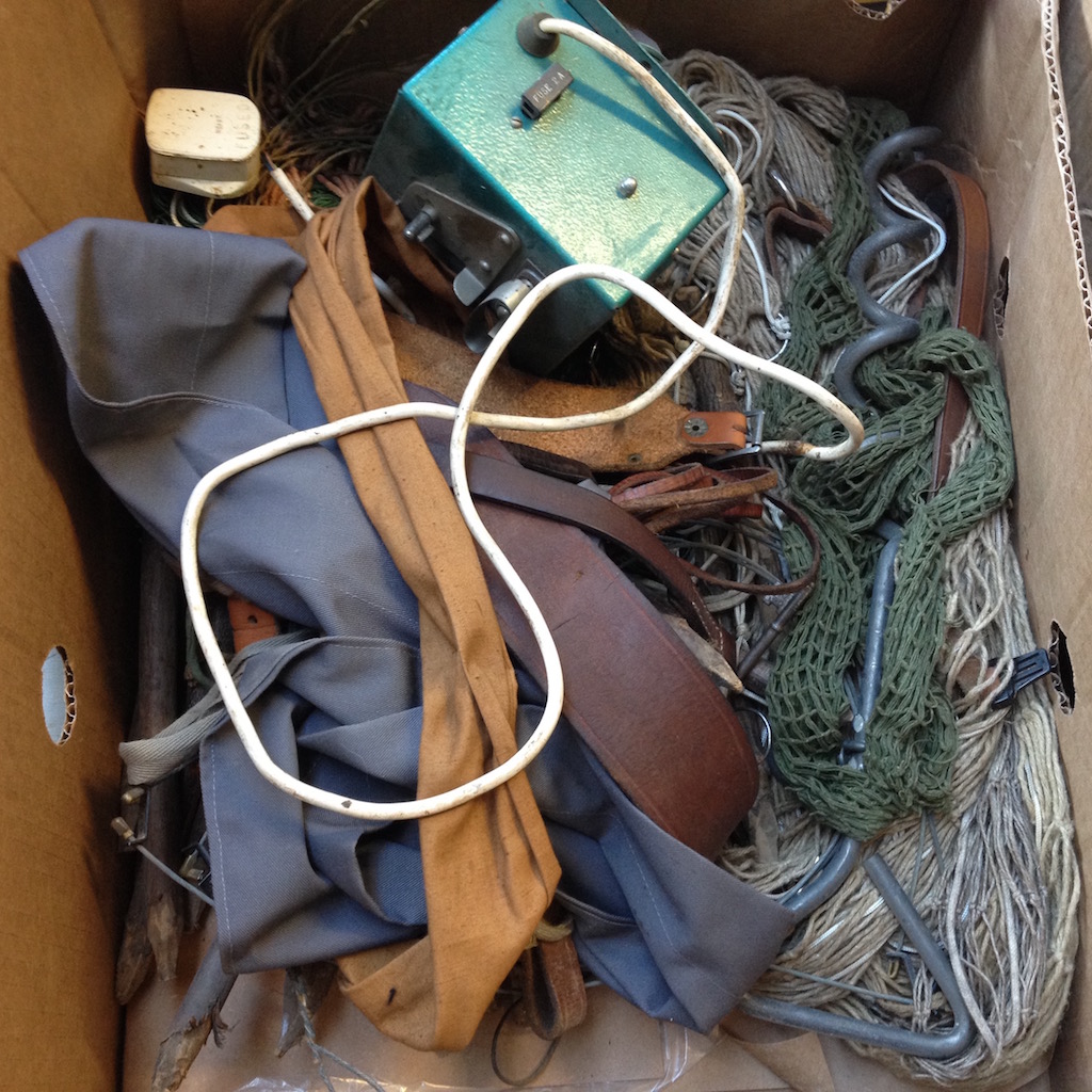 BOX OF RABBIT CATCHING EQUIPMENT