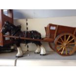 POT HORSE WITH WOODEN CART H5