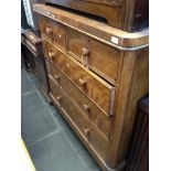 VICTORIAN SATIN BIRCHWOOD CHEST OF DRAWERS. W123CM