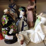 PORCELAIN FIGURES AND WOODEN RUSSIAN DOLLS J4