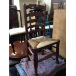LADDER BACK RUSH SEATED CHAIR