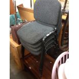 4 STACKING OFFICE STYLE CHAIRS
