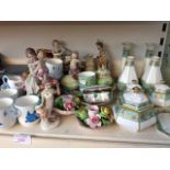 PORCELAIN FIGURES ETC. DRESSING TABLE WARE AND CUTLERY BOXED ETC. D4