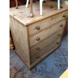 STRIPPED PINE CHEST OF FOUR DRAWERS. W96CM