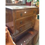 A CHEST OF 3 DRAWERS. H77CM W89CM D47CM