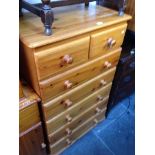 MODERN PINE CHEST OF DRAWERS. W78CM