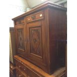 EDWARDIAN WALNUT SIDEBOARD BASE. W125CM