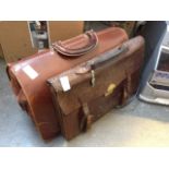 LEATHER BRIEFCASE & LEATHER MUSIC TYPE CASE