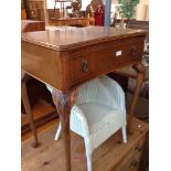 WALNUT SIDE TABLE WITH A DRAWER. W64CM