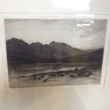 EYRE WALKER ETCHING OF RED TARN 14CM X 19CM R