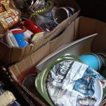 3 BOXES INCLUDING POTTERY, COSTUME JEWELLERY ETC.