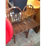 PAIR SPINDLE BACK CHAIRS