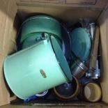 BOX WITH ENAMEL AND OTHER KITCHENWARE RFO