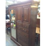 A LARGE OAK EDWARDIAN WARDROBE