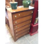 OAK CHEST OF SIX DRAWERS