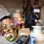 FIGURES, TOBY JUGS, BELLEEK JUG AND BOWL ETC. K4