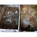 TWO BOXES OF GLASSWARE F1