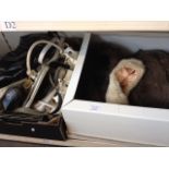 BOX OF FURS AND BOX HANDBAGS D1