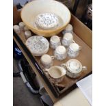 A BOX OF ENGLISH IRONSTONE TABLEWARE