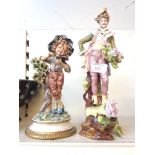 CONTINENTAL PORCELAIN FIGURE 32CM AND AN ITALIAN FIGURE K5