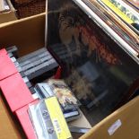 A BOX OF RECORDS AND CASSETTES