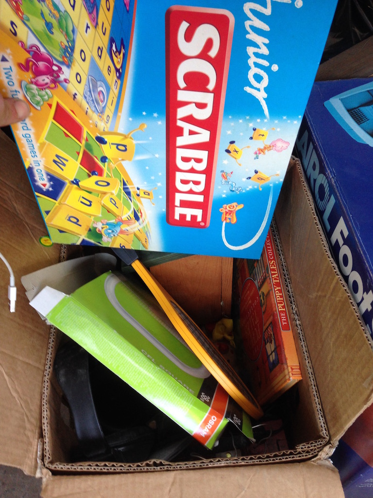 A BOX OF GAMES AND OTHER ITEMS