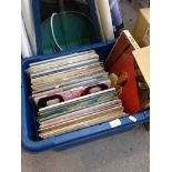 A CRATE OF VINYL LPS AND A FEW SINGLES