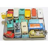 14 Corgi toys comprising Volkswagen pick-up, Smiths Karrier Van Snack Bar, Commer 3/4 Ton Chassis